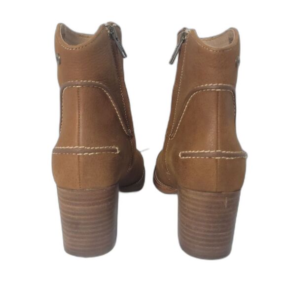 UGG Annie Chestnut Brown Tan Leather Heeled Ankle Booties Boots Women’s 8 - Picture 11 of 13